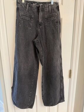 Old Navy Drapey denim, high rise baggy Wide-Leg Jeans, women’s, black